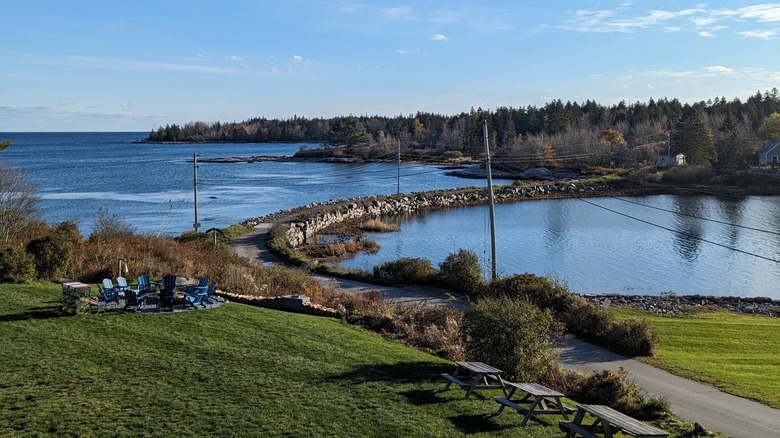 View of Clark Island causeway from Craignair Inn
