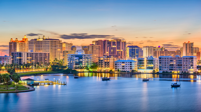 Downtown Sarasota at night