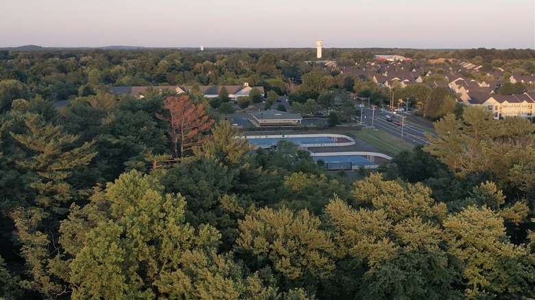Aerial view of Mt. Pleasant, New Jersey, at sunset