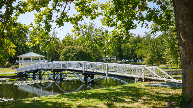 Bridge and gazebo in Salisbury city park