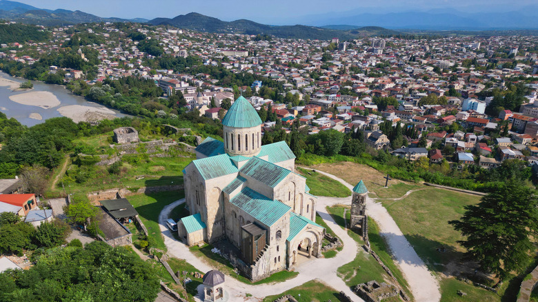 Bagrati Cathedral overlooking the city of Kutaisi, Georgia