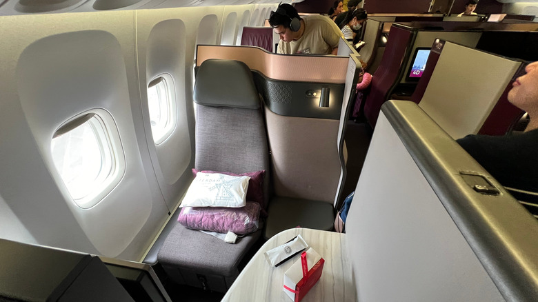 Qsuite in business class on Qatar Airways