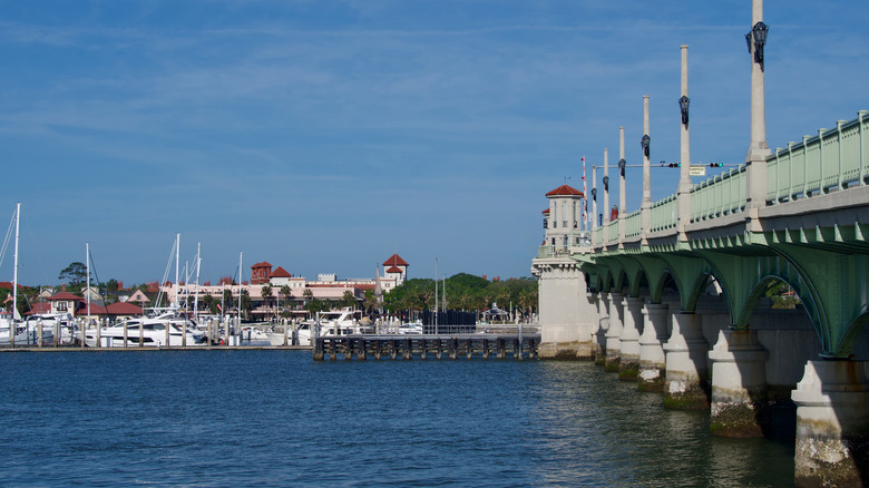 Bridge of Lions over the bay in St. Augustine, Florida