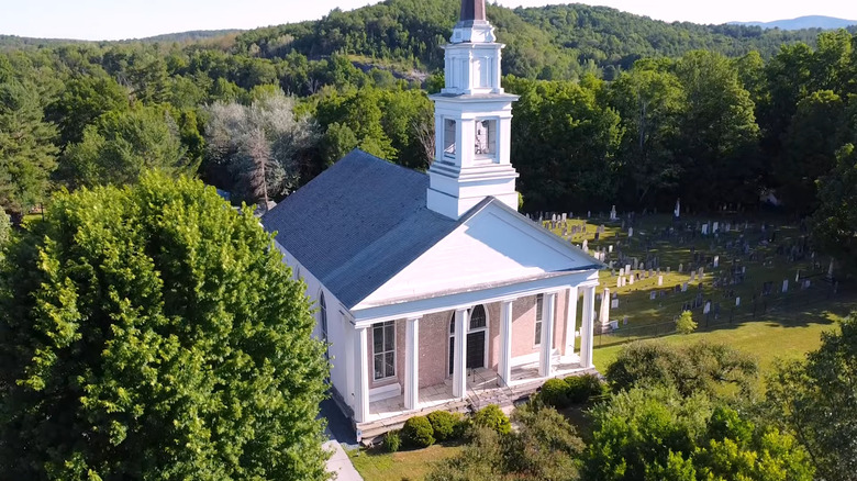 aerial view of the Castleton Federated Church