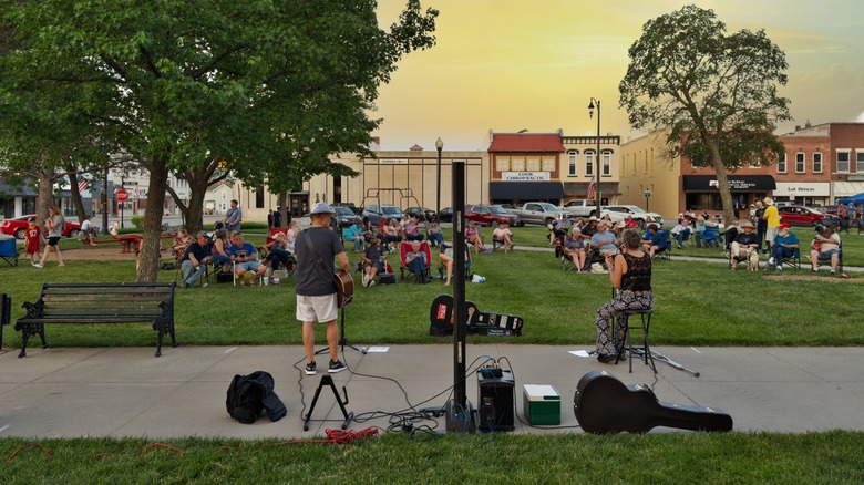 Music performers at a festival in Paola, Kansas