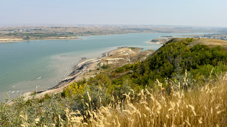 Views of Lake Sakakawea from Crow Flies High Butte in New Town, North Dakota
