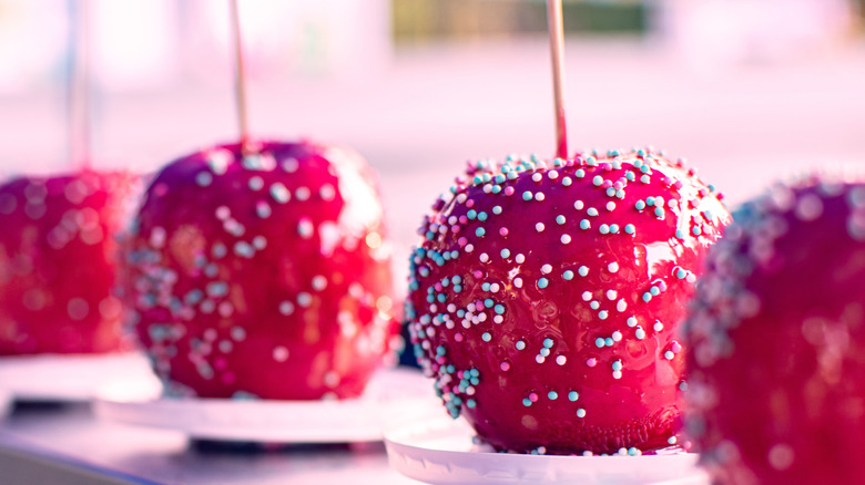 candied apples at festival