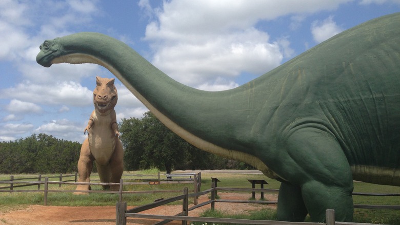 Dino statues at Dinosaur Valley State Park outside Glen Rose, Texas