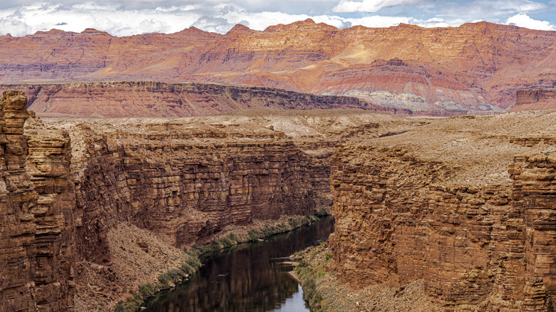 The red-orange jagged cliffs of Marble Canyon