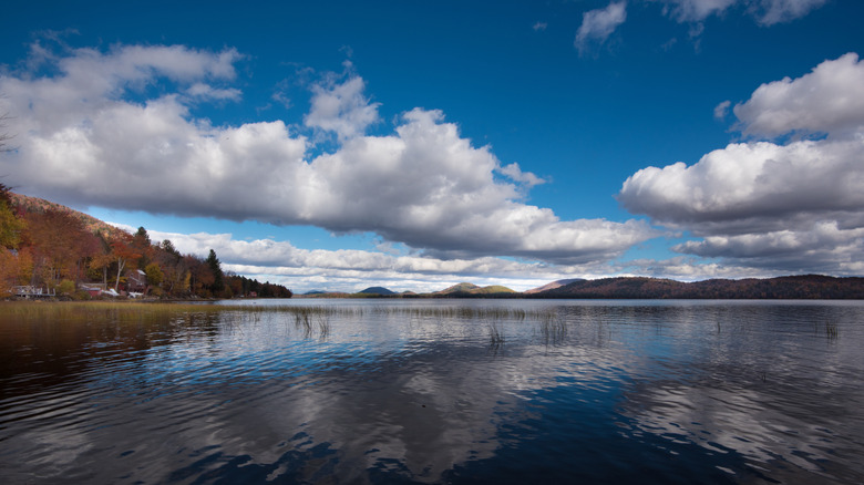 Piseco Lake reflecting the sky