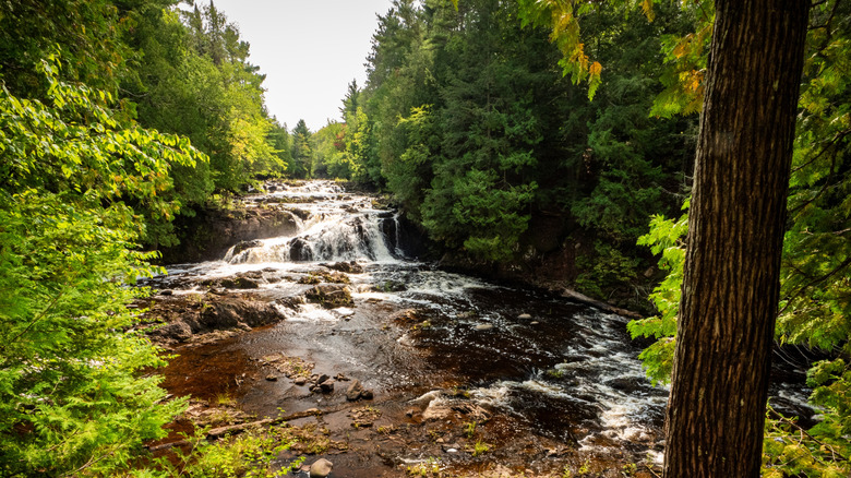 Brownstone Falls Overlook along the Tyler Forks and Bad River, Copper Falls State Park, Wisconsin