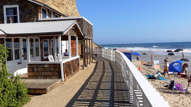 Beach house next to shore