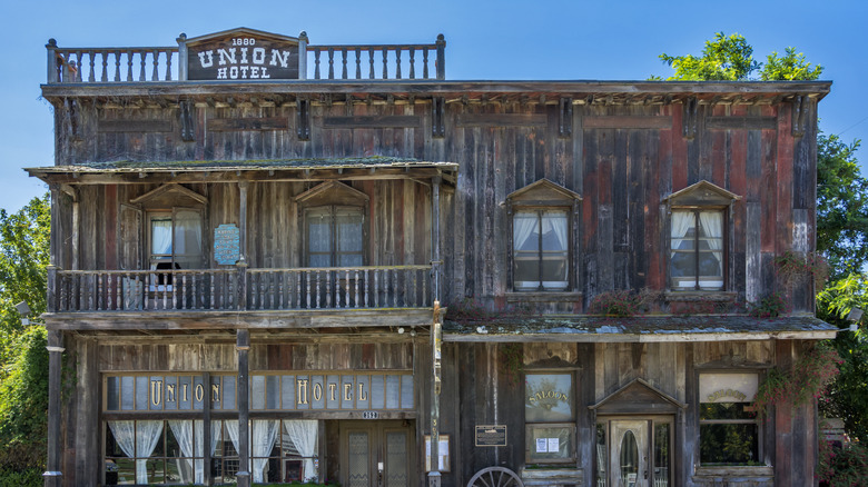 Exterior of Union Hotel in Los Alamos, California.