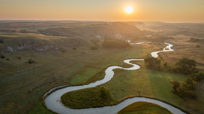 Sunrise over Middle Loup River near Mullen