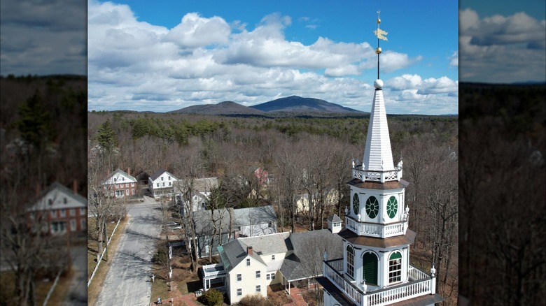 Church Steeple looking north in Fitzwilliam, New Hampshire
