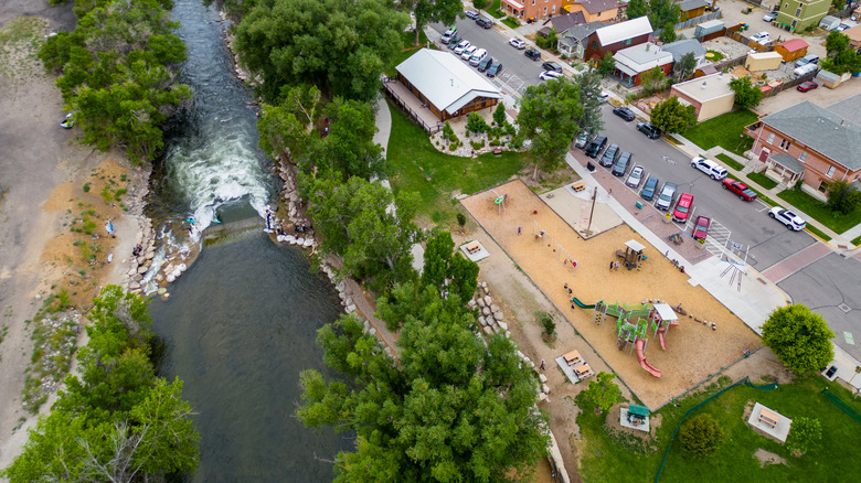 The Arkansas River through Salida, Colorado