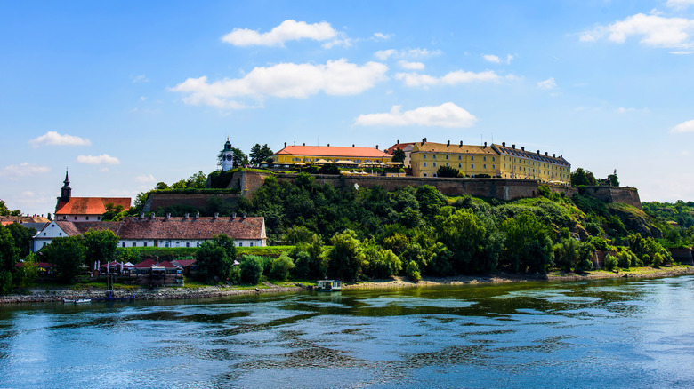 A view of Novi Sad, Serbia from the Danube River looking towards the historic buildings