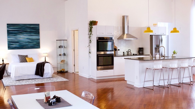 The modern interior of the Historic Hideaway