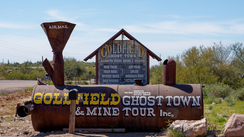 Sign for Goldfield Ghost Town, Arizona