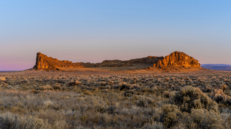Fort Rock, Oregon at sunrise