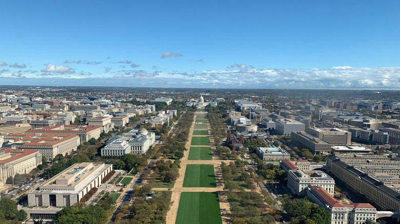 Aerial view of the National Mall