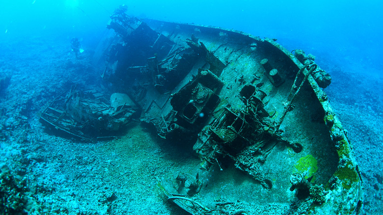 Shipwreck in Rota, part of the Northern Mariana Islands