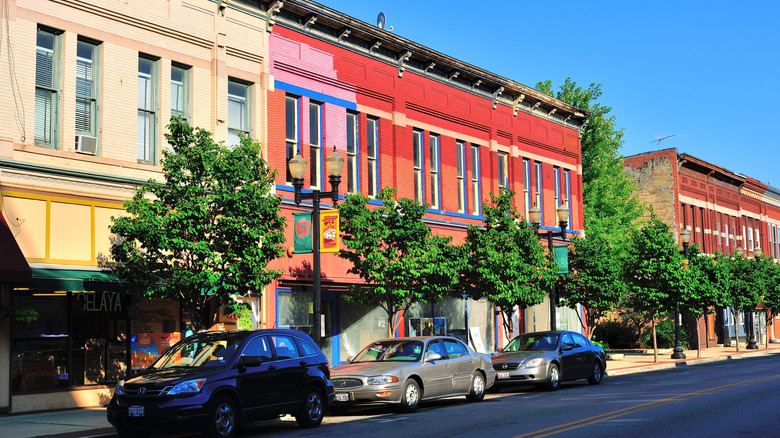 Colorful buildings in Elgin