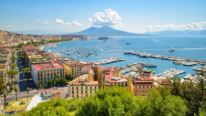 View over Naples in Campania, Italy