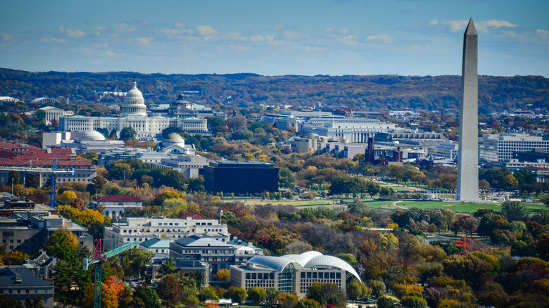 A landscape of Washington, D.C., from above