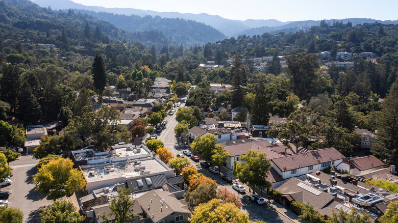Saratoga, California aerial view