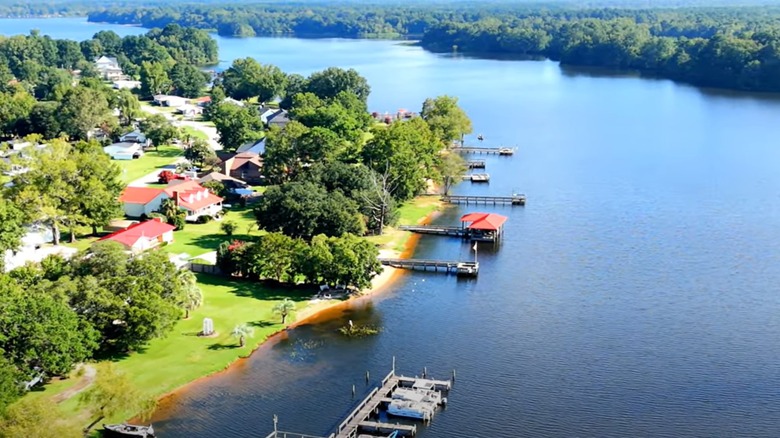Aerial view of Goat Island