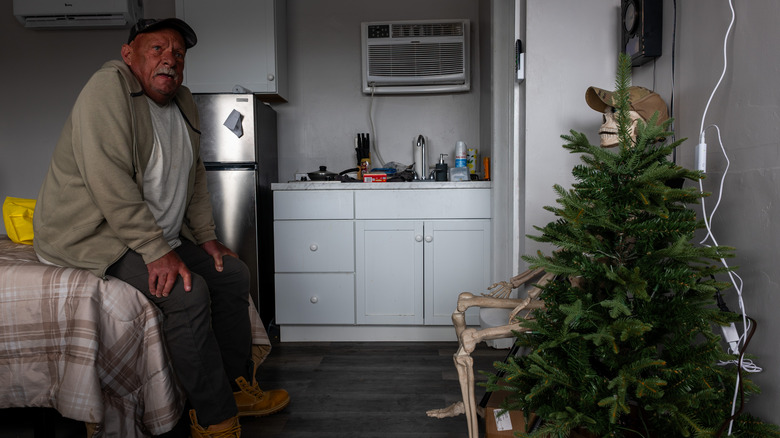 A former homeless veteran, at the Veterans Village of Absecon