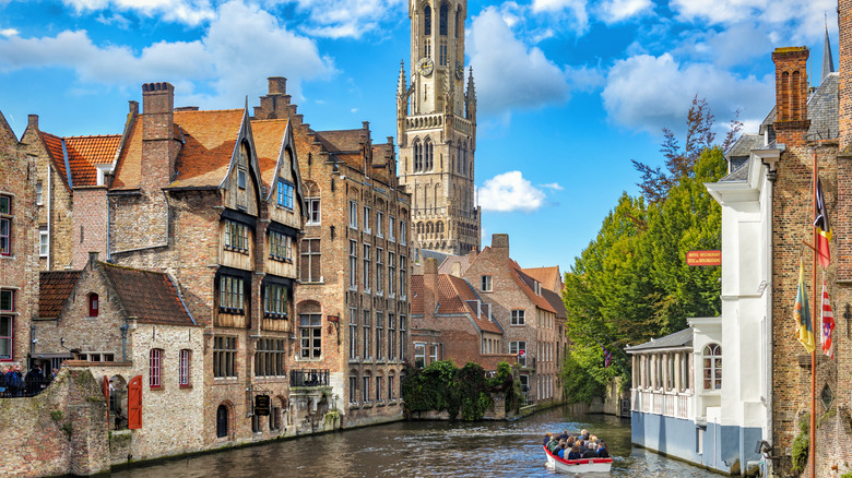 canal scenery of Bruges, Belgium