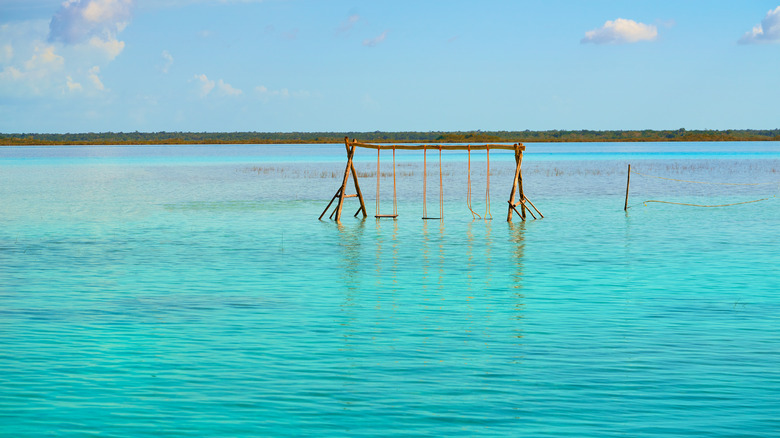 Swings in Bacalar Lagoon