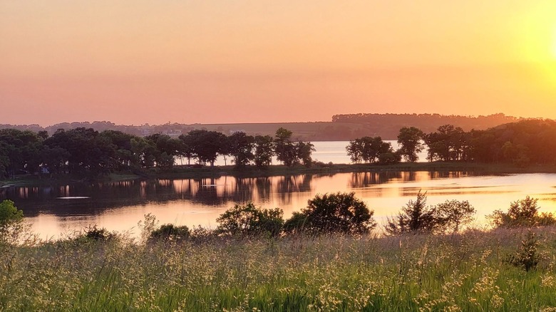 Sunset over Lake Herman and Herman Pond