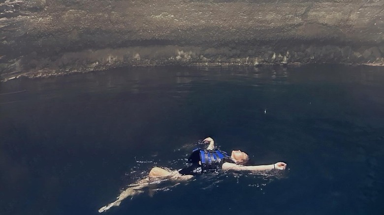 scuba diver at Homestead Crater