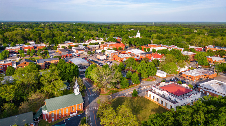 Aerial shot of Madison, Georgia