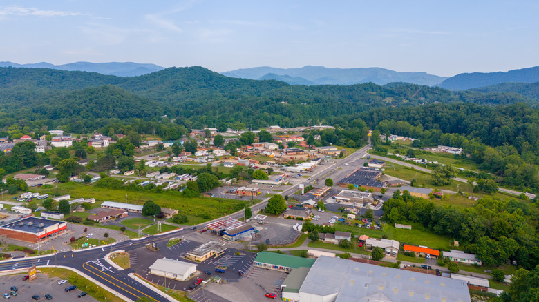Aerial view of Robbinsville, North Carolina