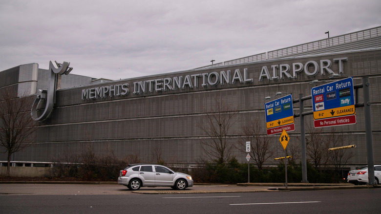 The exterior of the Memphis International Airport