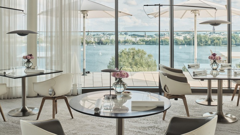 View of the two Michelin-starred Lakeside restaurant