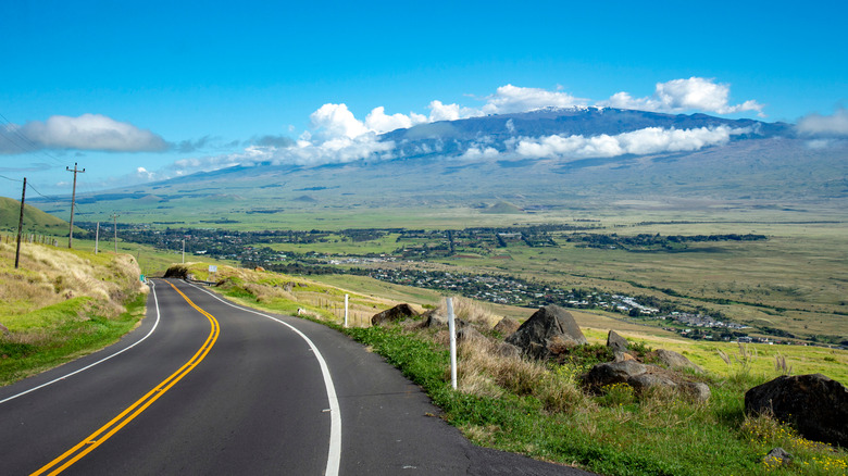 Mauna Kea Mountain seen from Kohala Mountain Road