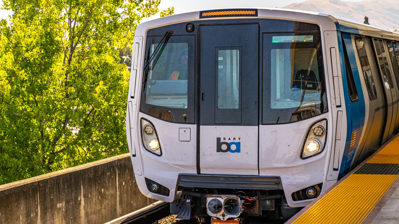 A BART train in the Bay Area