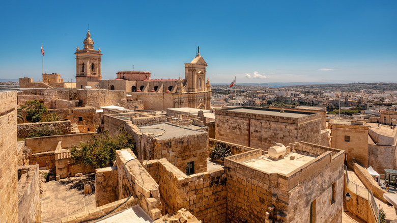 The Cittadella towers over Victoria (Ir-Rabat), Gozo, Malta