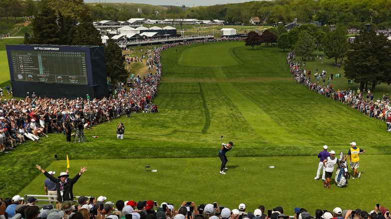 The first hole at Bethpage Black during the 2019 PGA Championship