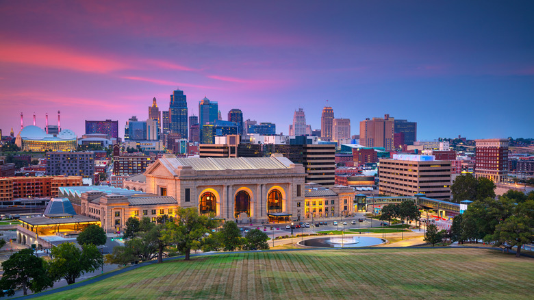 Kansas City skyline at dusk