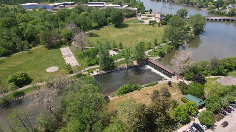Aerial view of Huroc Park in Flat Rock