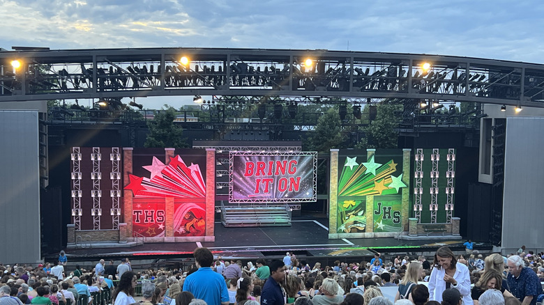 Stage setup for "Bring It On" at The Muny in St. Louis, Missouri