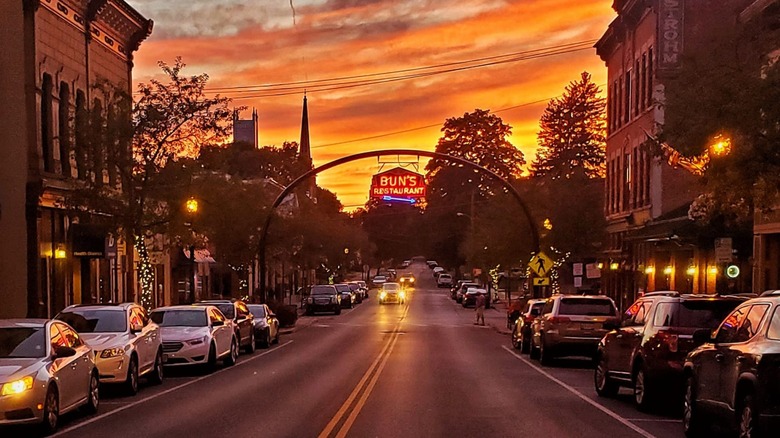 Delaware, Ohio, Main Street at sunset