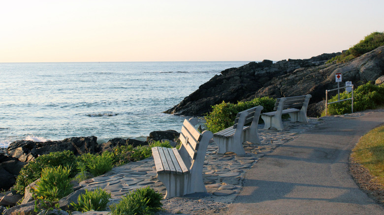 View of The Marginal Way footpath in Ogunquit, Maine