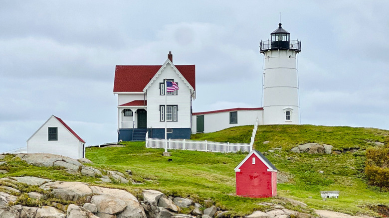 Lighthouse along the coast of Kennebunkport, Maine